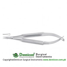 Barraquer Micro Needle Holder Straight - Very Delicate - Round Handle Stainless Steel, 13 cm - 5"